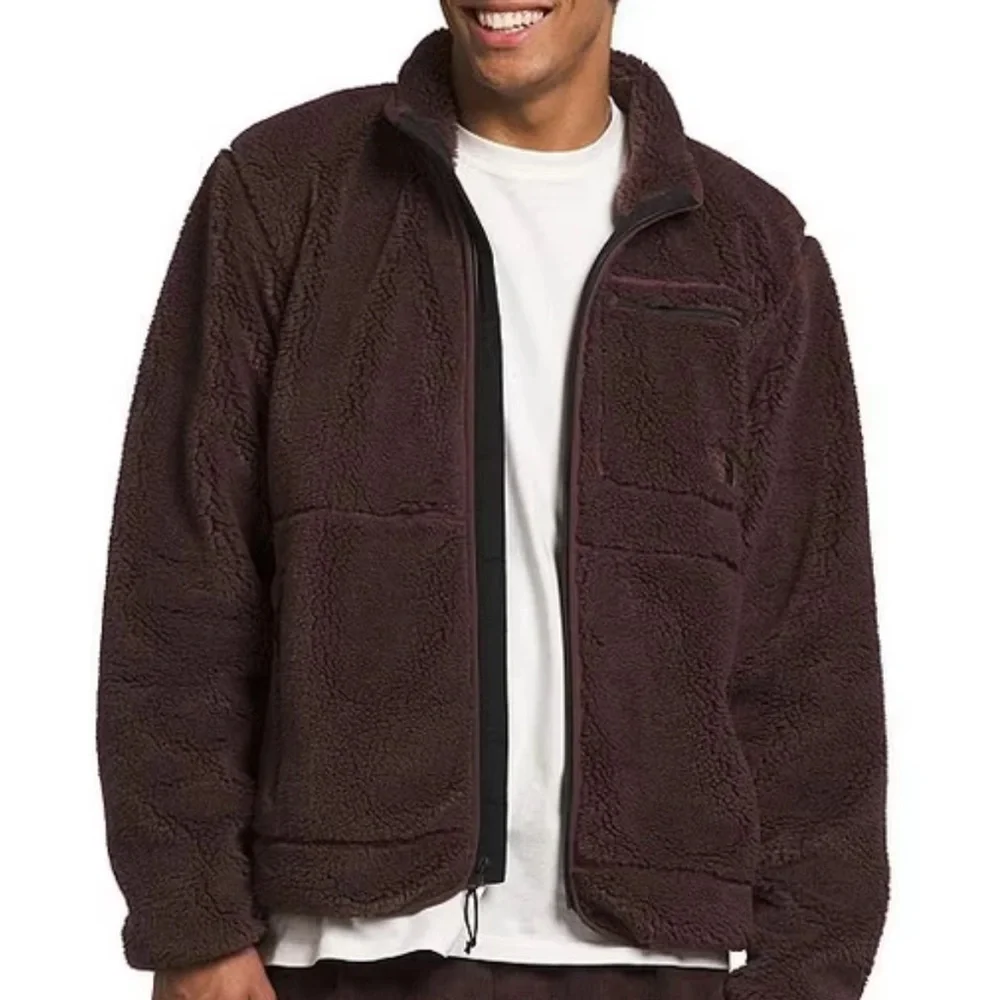The North Face Mens Extreme Pile Full Zip Coal Brown Fleece Jacket